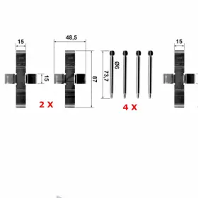 Epsadlink4137 Aftermarket Products 1980-85 Mercedes 240 280 E 300 D Front Brake Pad Caliper Spring Pin Kit And Lube #3