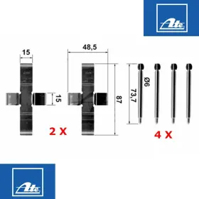 001-989-94-51 Ate 000 991 39 60 2 X Oem Front Caliper Pin And Spreader Spring Lubricant Kit 1980-85 Mercedes #2