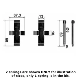 Epsadlink2916 Ate 1992-02 Mercedes 300 320 350 Rear Brake Caliper Pad Slide Pin Return Spring #3