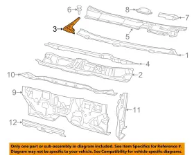 68088487ab Chrysler Oem 13-16 Dart Cowl Cowl-filler Panel Left