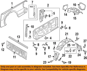 Kb3z2141051a Ford Oem 19-23 Ranger Pick Up Box Front Side Panels-filler Panel