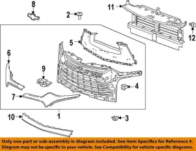 84237877 Gm Oem 19-22 Blazer Front Bumper Grille Components-filler Panel