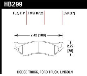 Hawk Performance Hb299f.650 Hps Street Brake Pads - Dodge Ford Lincoln Trucks