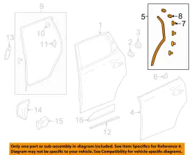 72869tz5a01 Honda Oem 14-20 Mdx Rear Door Components-filler Seal