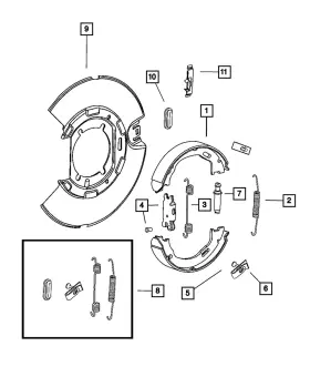 05103203aa Mopar Genuine Brake Shoe Hold Down Spring Kit 5103203aa