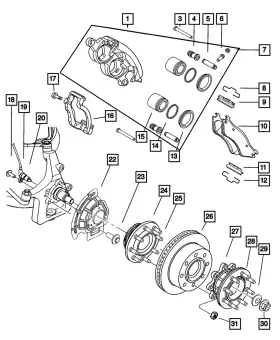5015256aa Mopar Genuine Brake Anti-rattle Clip Trailing