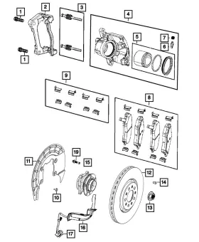 68252337aa Mopar Genuine Disc Brake Pad Spring Kit