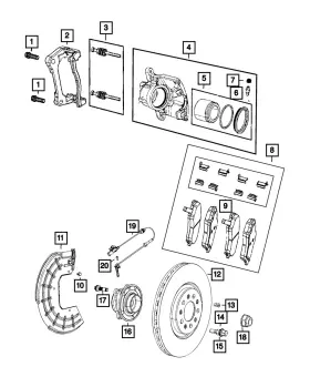 68294284aa Mopar Genuine Disc Brake Pad Spring Kit