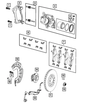 68346904aa Mopar Genuine Disc Brake Pad Spring Kit #3