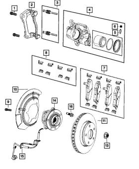 68404657aa Mopar Genuine Disc Brake Pad Spring Kit