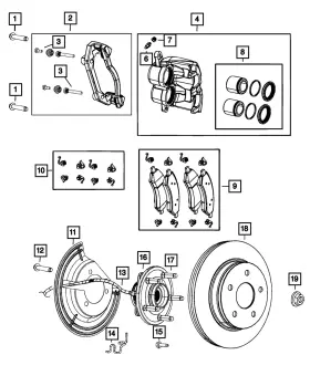 68461586ab Mopar Genuine Disc Brake Pad Spring Kit