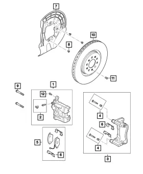 68507738aa Mopar Genuine Disc Brake Pad Spring Kit