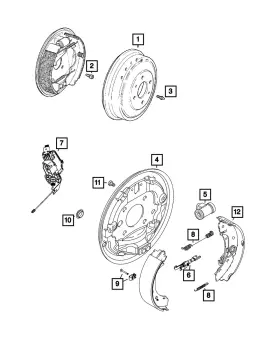 68656767aa Mopar Genuine Brake Shoe Hold Down Spring Kit
