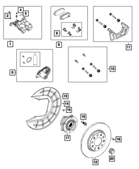 68707238aa Mopar Genuine Disc Brake Pad Spring Kit 68707238aa Mopar Genuine Disc Brake Pad Spring Kit