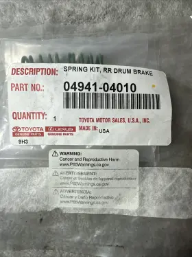 04941-04010 Toyota Genuine Drum Brake Shoe Hold Down Kit
