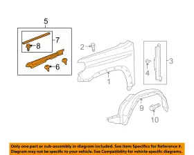 Toyota Oem 5380835120 10-24 4runner Fender Components-filler Assy