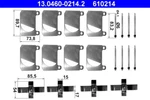 Ate 13.0460-0214.2 Accessory Kit, Disc Brake Pad For Mercedes-benz. Fixed Price $77.01.