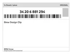 Genuine Bmw Design Clip 34-20-6-881-294 New. Fixed Price $26.99.