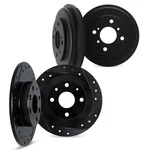 Disc Brake Kit-rotors-drilled And Slotted-black Includes Drums Dfc 8004-80002. Fixed Price $424.48.