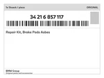 Genuine Bmw Repair Kit, Brake Pads Asbes 34-21-6-857-117 New. Fixed Price $116.87.