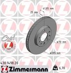 Zimmermann 430.1498.20 Standard Coat Disc Brake Rotor For 04-11 Saab 9-3. Fixed Price $95.99.