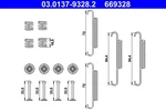 03.0137-9328.2 Ate Accessory Set, Parking Brake Shoes For Kia. Fixed Price $13.69.
