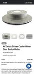 Gm Acdelco Silver Coated Disc Brake Rotor. Fixed Price $70.00.