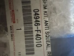 Genuine Oem Rear Disc Brake Pad Shim Kit For Toyota 04946F4010. Fixed Price $14.99.