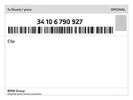 Genuine Bmw Clip 34-10-6-790-927 New. Fixed Price $17.18.