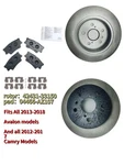 12-17 Camry 13-18 Avalon X2 Rear Disc Rotor&brake Pad Kit Part. Fixed Price $168.00.