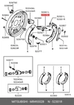 Genuine Adjuster Rear Brake Shoe Right Hand MR493028 For Mitsubishi MR49-3028. Fixed Price $53.06.
