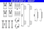 Ate 03.0137-9337.2 Accessory Kit, Parking Brake Shoes For, Land Rover. Fixed Price $14.95.