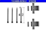 Accessory Kit, Disc Brake Pad Ate 13.0460-0236.2 Sl (R129) 5 1998-2001. Fixed Price $83.98.