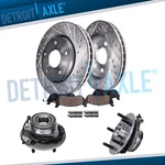 Front Drilled Brake Rotors Pad Wheel Hub Bearing For 2000 2001 Dodge RAM1500 4WD. Fixed Price $241.43.