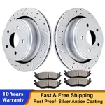 Rear Drilled Rotors Ceramic Pads For Dodge 1500 Lugs Disc Brakes Kit. Fixed Price $108.93.