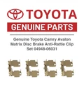 Genuine Toyota Camry Avalon Matrix Disc Brake Anti-rattle Clip Set 04948-06031. Fixed Price $19.94.