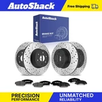 Front Rear Drilled Slotted Brake Rotors Pads For Chevy Silverado 1500 2007-2013. Fixed Price $243.62.