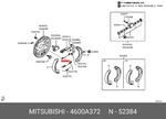Genuine Spring Rear Brake Shoe To 4600A372 For Mitsubishi 4600-A372. Fixed Price $6.22.