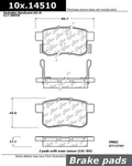 Centric Rear Disc Brake Pad For Accord, Tsx (301.14510). Fixed Price $40.63.